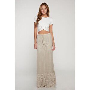 Love Stitch Cream Maxi Skirt